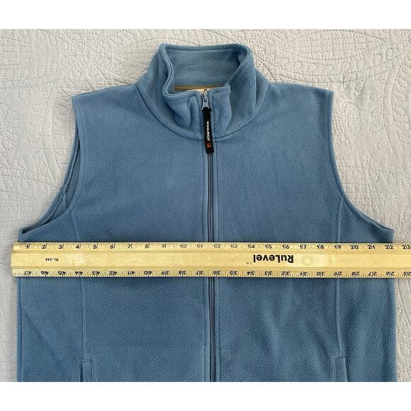 Wms Woolrich Sz L Horizon Blue Full Zip Sleeveless Pockets Golf Vest - Picture 8 of 9